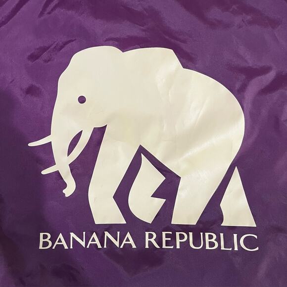 NEW Banana Republic Elephant Nylon Reusable Packable Shopper Tote Large Plum NWT - Picture 5 of 13